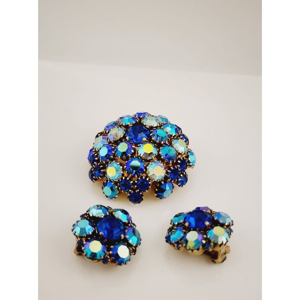 Signed Warner Domed AB Rhinestone Set (A4965) - Picture 2 of 5